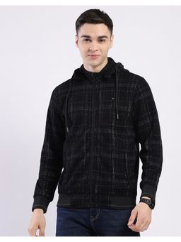Monte Carlo - Men Black Checks Hoodie