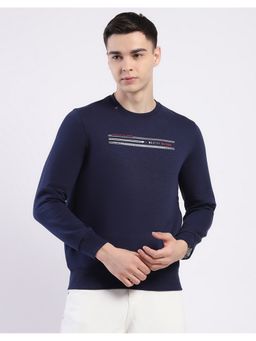 Monte Carlo - Men Navy Blue Round Neck Printed Sweatshirt