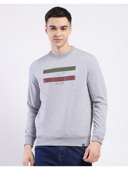 Monte Carlo - Men Grey Round Neck Solid Sweatshirt