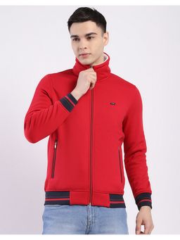 Monte Carlo - Men Red High Neck Sweatshirt