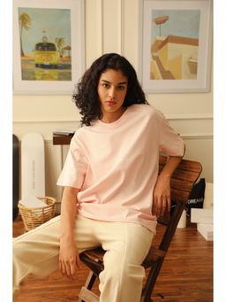 WAKE YOUR DREAMS - Unisex Pink Cotton Round Neck Solid Half Sleeves T-Shirt