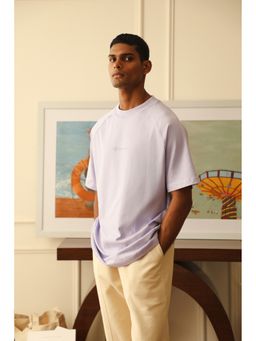 WAKE YOUR DREAMS - Unisex Lavender Cotton Crew Neck Solid Half Sleeves T-Shirt