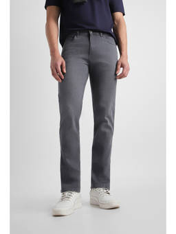 Van Heusen - Grey Cotton Blend Slim Fit Solid/Plain Mid Waist Jeans