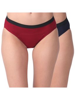 Adira - Period Panty Modal Hipster For Women Hipster Fit Pack Of 2 - Maroon & Navy Blue
