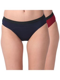 Adira - Period Panty Modal Hipster For Women Hipster Fit Pack Of 2 - Navy Blue & Maroon