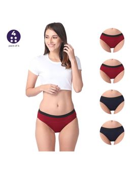 Adira - Period Panty Modal Hipster For Women Hipster Fit Pack Of 4 - Maroon & Navy Blue