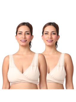Morph Maternity - Pack Of 2 Leak-Proof Sleep Nursing Bras - Nude