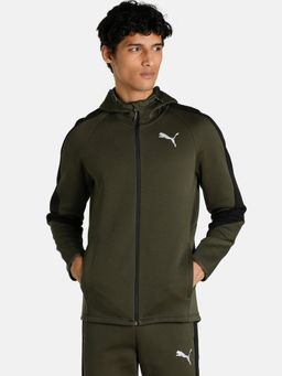 Puma - Evostripe Full-zip Men Green Hoodie