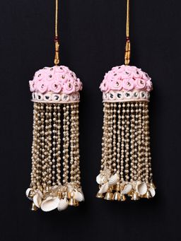 AG'S - Siddhi Baby Pink Floral With Pearl Hanging Kalire