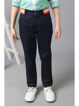 One Friday - Boys Navy Blue Striped Waistline Trouser