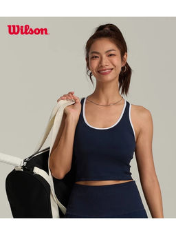 Wilson - Women Classic Navy Sleeveless Crop Tank Top Slim Fit Tank Top