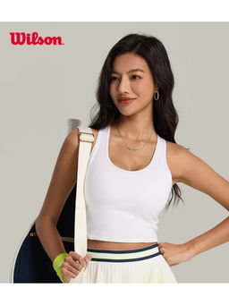 Wilson - Women Classic White Sleeveless Crop Tank Top Slim Fit Tank Top