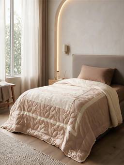 Linen Home - Cotton Reversible Ac Blanket Single Cherrish and Ivory