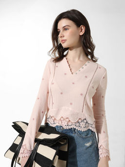 ONLY - Pink Lace Top