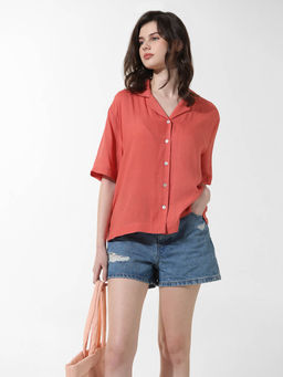 ONLY - Faded Coral Regular Fit Shirt
