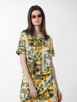 ONLY - Yellow Printed Shirt