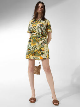 ONLY - Yellow Printed Mini Skirt