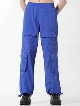 ONLY - Blue Mid Rise Parachute Pants