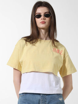 ONLY - Yellow Double Layered T-Shirt