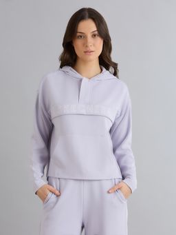SKECHERS - Lavender Hooded Full Sleeves Pullover Hoodie
