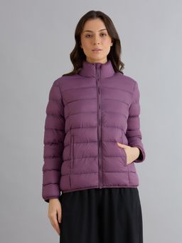 SKECHERS - Purple High Neck Full Sleeves Puffer Jacket