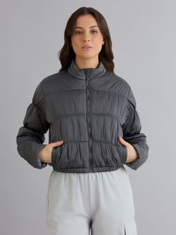 SKECHERS - Grey High Neck Full Sleeves Puffer Jacket