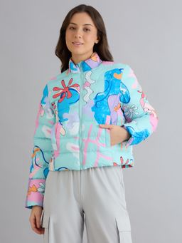 SKECHERS - Multi-Color High Neck Full Sleeves Puffer Jacket