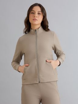 SKECHERS - Brown High Neck Full Sleeves Jacket