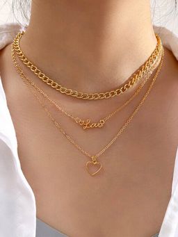Jewels Galaxy - Jewellery For Women Gold Plated Hearts inspired Layered Necklace