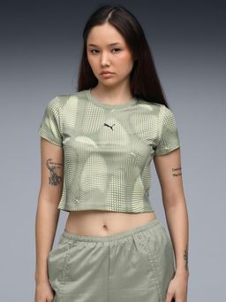 Puma - Olive Printed Slim Fit T-Shirt