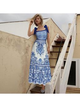 MISS MOSA BY AKANKSHA - Blue Debian Swimsuit with Skirt