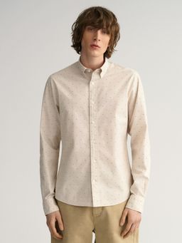 GANT - Men Beige Polka Dots Regular Fit Shirt