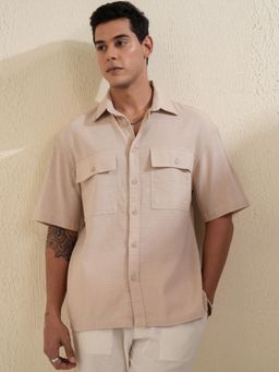 LOCOMOTIVE - Men Mauve Solid/Plain Casual Shirt