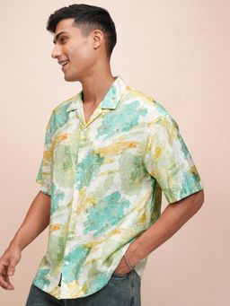LOCOMOTIVE - Men Green Printed Casual Shirt
