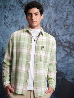 LOCOMOTIVE - Men Green Checks Casual Shirt
