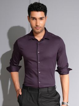 LOCOMOTIVE - Men Purple Solid/Plain Casual Shirt