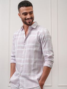 LOCOMOTIVE - Men Purple Checks Casual Shirt