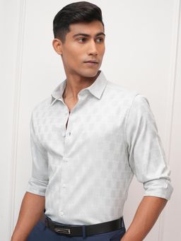 LOCOMOTIVE - Men Grey Checks Casual Shirt