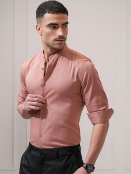 LOCOMOTIVE - Men Taupe Stripes Casual Shirt