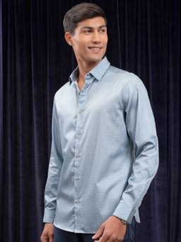 LOCOMOTIVE - Men Blue Printed Casual Shirt