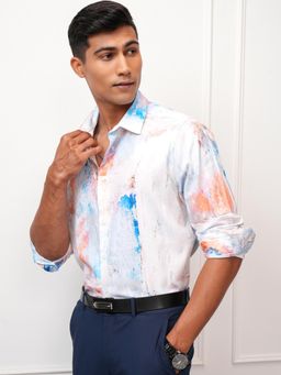LOCOMOTIVE - Men Multi-Color Abstract Formal Shirt