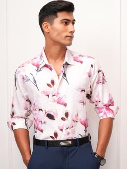LOCOMOTIVE - Men Pink Floral Casual Shirt