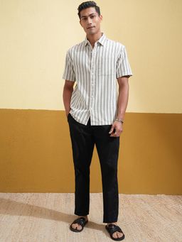 LOCOMOTIVE - Men Beige Stripes Casual Shirt