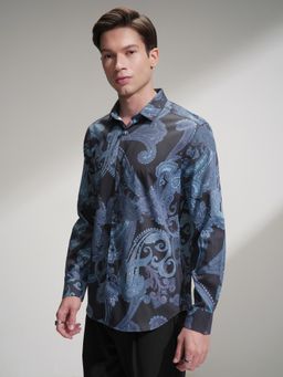 LOCOMOTIVE - Men Navy Blue Printed Casual Shirt