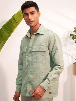 LOCOMOTIVE - Men Olive Checks Casual Shirt