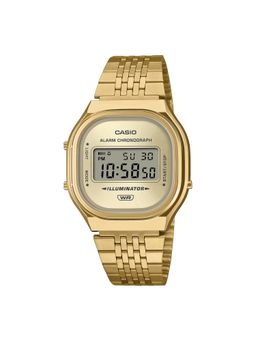 Casio - Vintage Unisex Resin Gold Dial Watch-A140Weg-9Adf (Medium)
