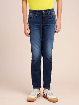 Jack & Jones Junior - Boys Dark Blue Clark Regular Fit Jeans