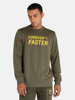 Puma - Forever Faster Crew Mens Green Sweatshirts