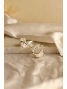 Perfectly Average - Bold Textured Hoops Earring Silver Plated Jewellery For Women