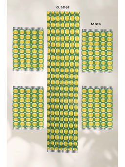 Freedom Tree - Marica Yellow Pepper Cotton Table Mats & Runner (Set Of 5)